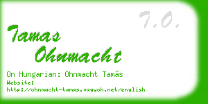 tamas ohnmacht business card